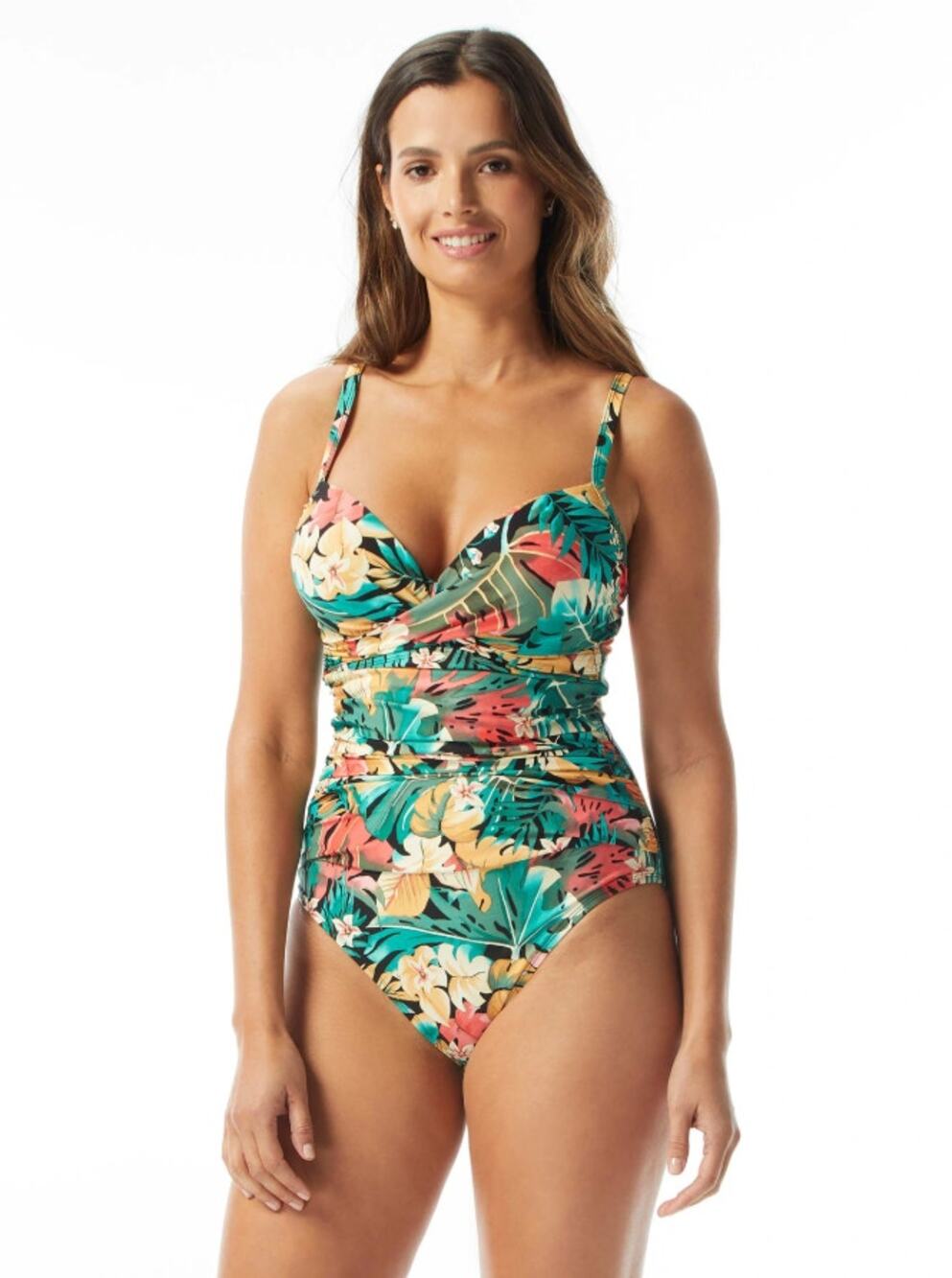 COCO REEF Enrapture One Piece 34DD Green Passion Flower Bra Sized Underwire NWT